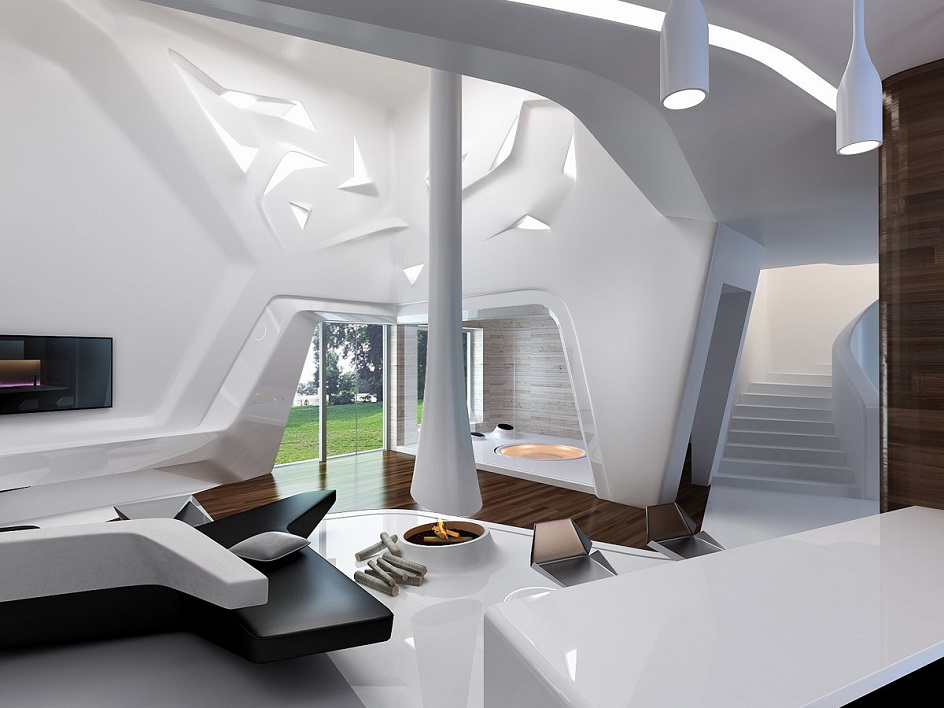 Футуристический дизайн интерьера и мебель «из будущего»
